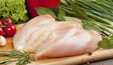 Fresh raw chicken  fillet  and vegetables
